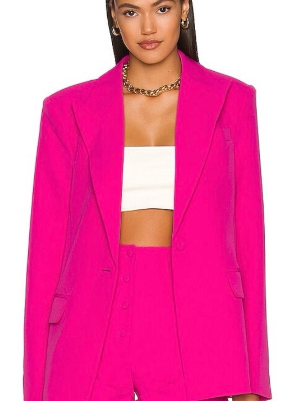 Camila Coelho Hot Pink Tailored Blazer